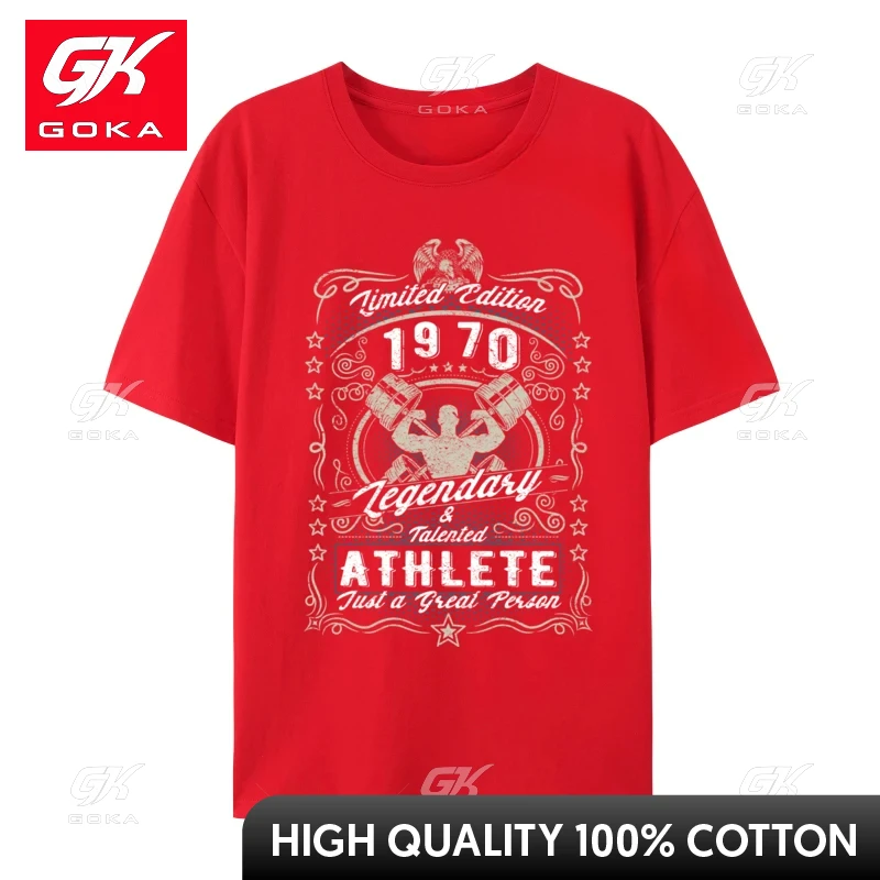 Vintage 1970 Fitness Birthday Limited Edition 1970 Tees Custom Men Top T-Shirts Comfortable Tops T Shirt Oversized