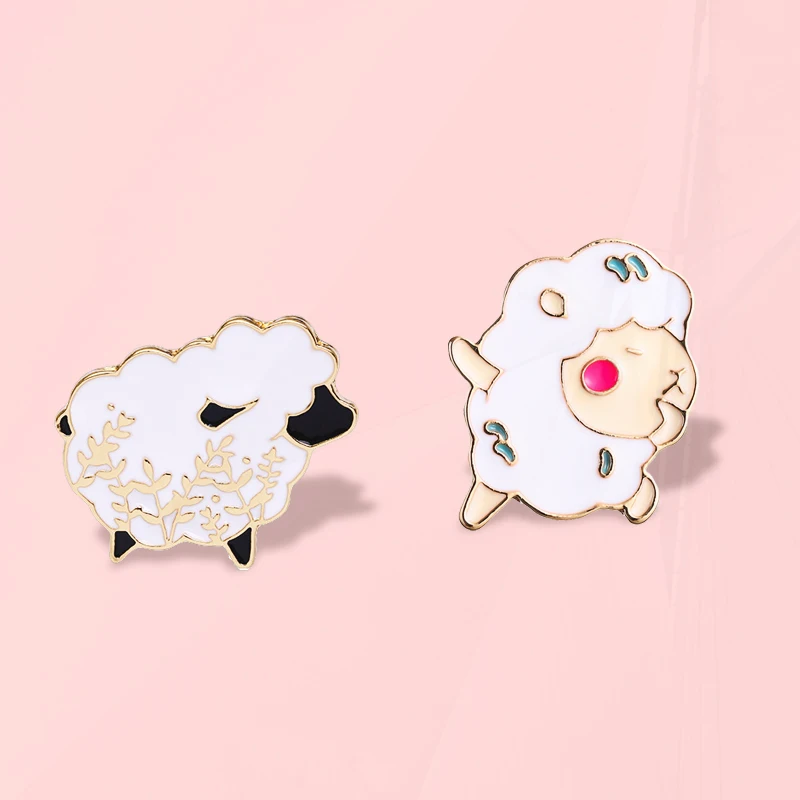 Cute Funny Animal Black Goat Pines for Kids Girls Custom Bag Lapel Brooch Fashion Jewelry Gifts Lovely Cartoon Sheep Enamel Pins