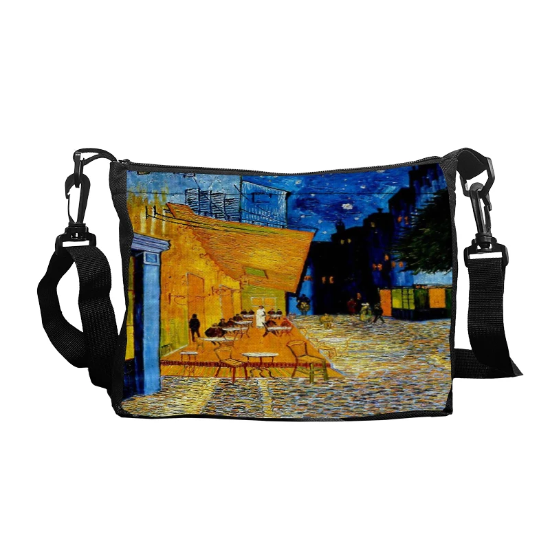 Van Gogh Starry Night Handbag Women Canvas Tote Bag Michelangelo David Messenger Bag Mona Lisa Leisure Shoulder Bags