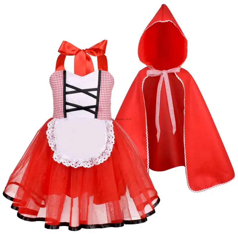 Costume de Cosplay d'Halloween du Petit Chaperon Rouge, Robe de Spectacle sur Scène et Everak pour Fille