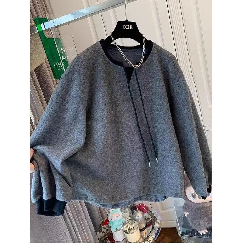 

Мужская толстовка свободного кроя с капюшоном, круглым вырезом, на флисовой подкладке, осенне-зимняя, больших размеров, 300 Pou Lazy Sle C...