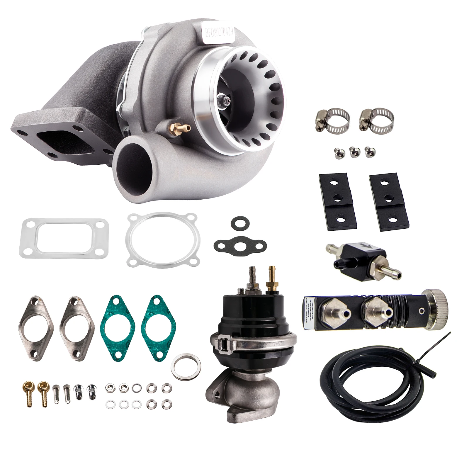 

GT35 GT3582 Turbo Kit 600+HP T3 AR.70 Turbocharger w/ Wastegate Boost controller