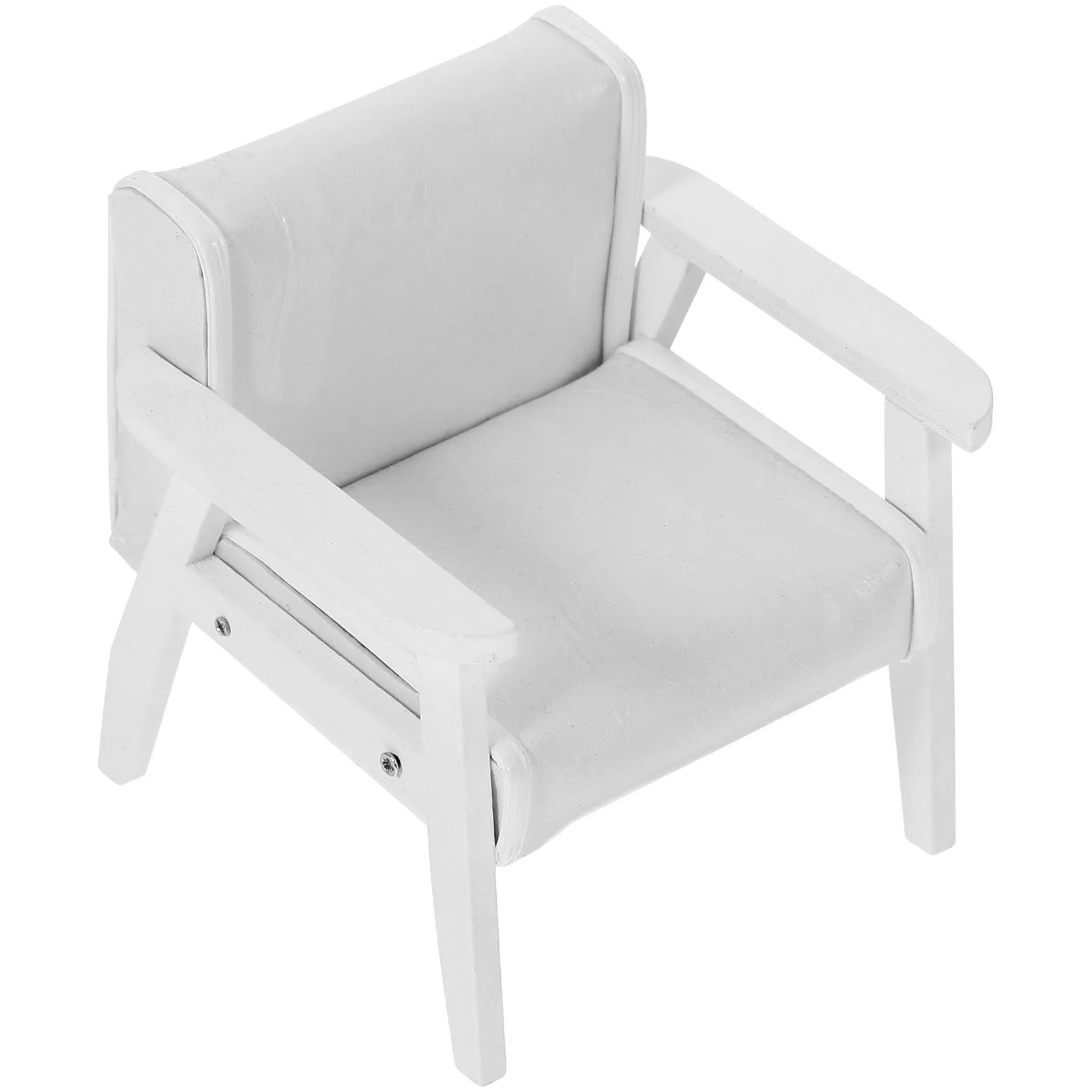 

Изысканное миниатюрное кресло-диванчик с обивкой из ПУ на деревянном каркасе, компактный реалистичный дизайн для декора миниатюрных домиков и рабочего стола