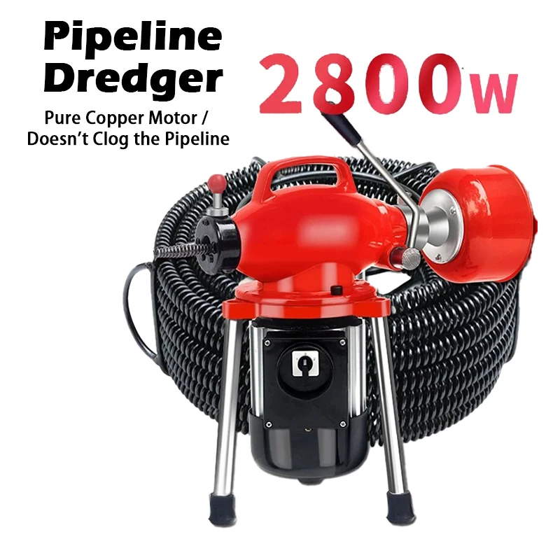 

2200W Sewer Dredging Machine Pipe Dredging Tool Drain Pipe Cleaner Sewer Dredging Machine Electric Pipe Plunger Cleaning Machine