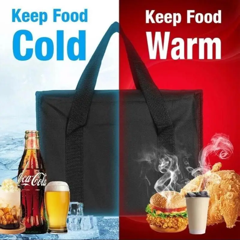 New Large Insulated Delivery Bag Food Aluminum Foil Cooler Bag Foldable Portable Catering Food Bag Thermal Food Delivery Bag