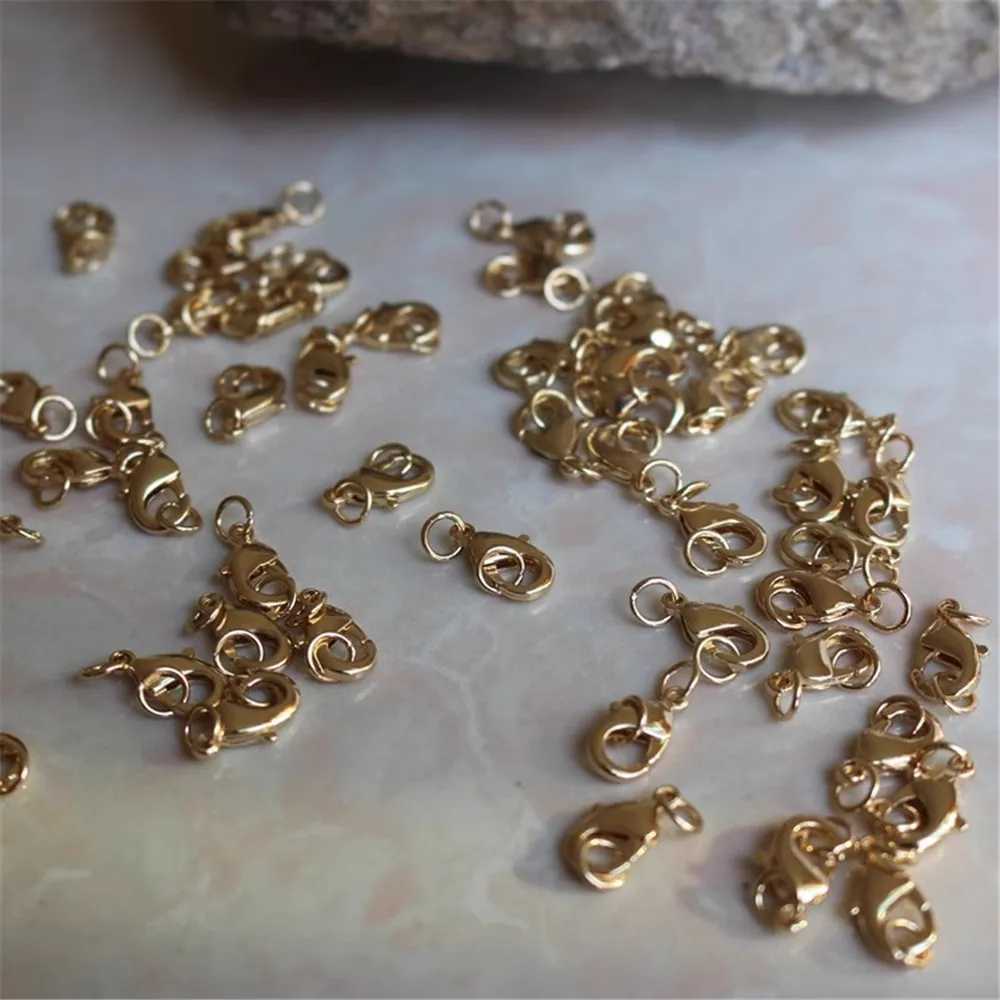 

14K Gold Bead for DIY, Lobster Buckle, Spring Buckle, Bracelet, Necklace Connecting Buckle, 5*10 6*12mm