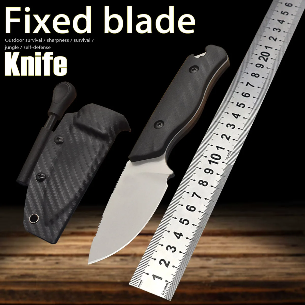 

DC53 стальной G10 ручка выживания нож с фиксированным лезвием охотничий тактический уличный нож EDC режущий нож с ножнавой зажигалкой