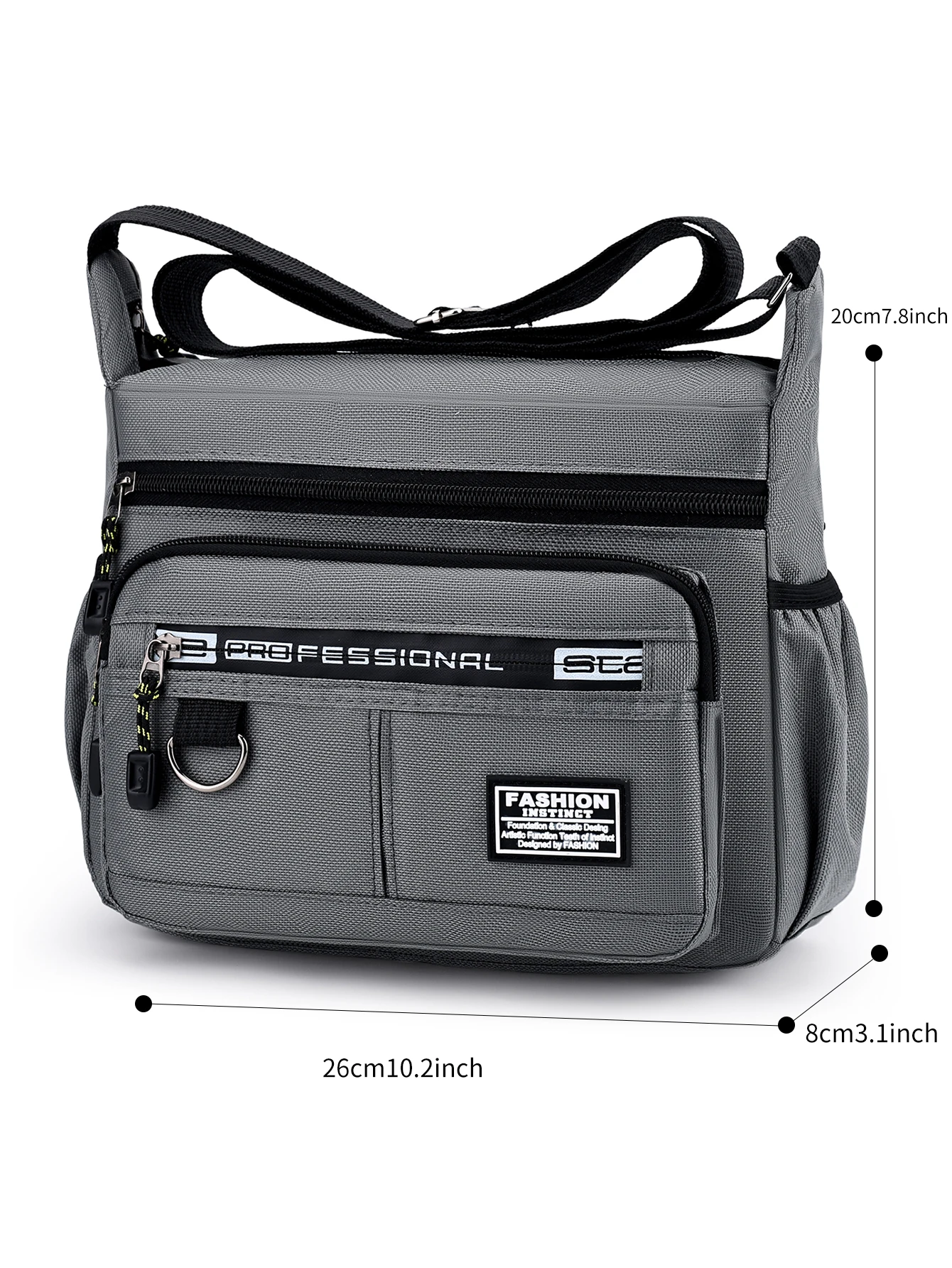 Men's Fashion Crossbody Bag, Multi-pocket Casual Shoulder Bag for Daily Commute Shopping