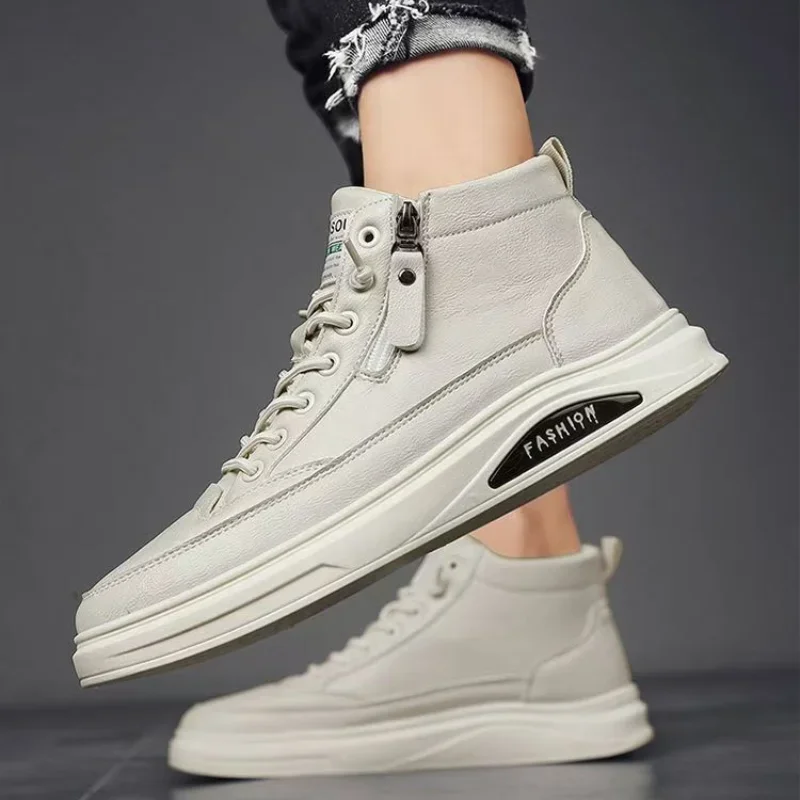 

Мужские черные ботинки, трендовые классические ботинки на шнуровке белого цвета по низкой цене, 2025