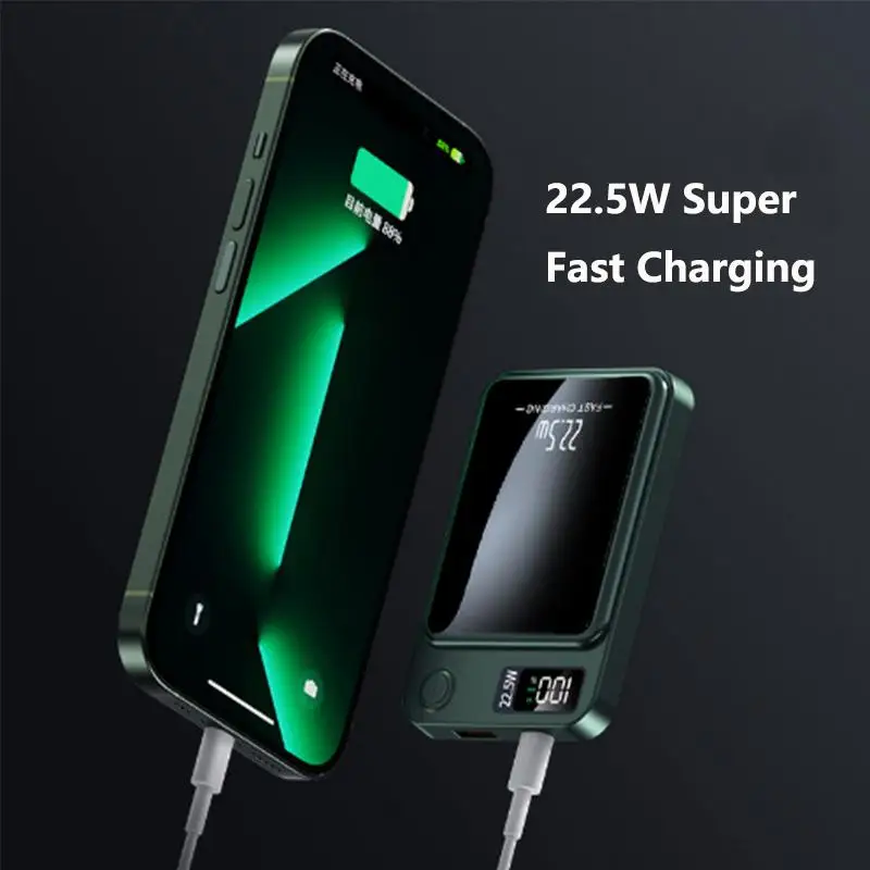 20000mAh Magnetic Qi Wireless Charger Power Bank 22.5W Fast Charging for Iphone 14 13 12 11 Samsung Huawei Powerbank