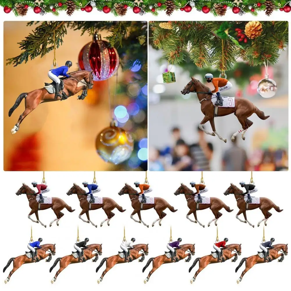 

Acrylic Christmas Ornament Equestrian Christmas Tree Decorations Set Horse Riding Ornament Saddle Ornament for Horse for Horse