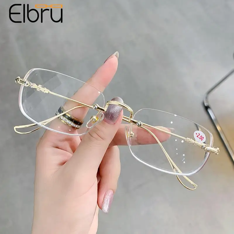 

Elbru Ultralight Myopia Glasses Women Men Anti Blue Light Frameless Neasighted Eyeglasses Unisex Optical Myopic Eyewear 0-500