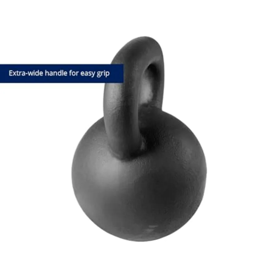 جرس Kettlebell من الحديد الزهر بوزن 75 رطل لتمرين الجسم بالكامل مع علامات LB شفافة صب قطعة واحدة متينة مثالية لتدريب القوة #2