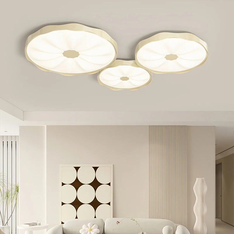 Imagem -04 - Criativo Led Lotus Estilo Luz de Teto Quarto Quente Luz Espectro Completo Lâmpada de Proteção Ocular Sala de Estar Iluminação Decoração