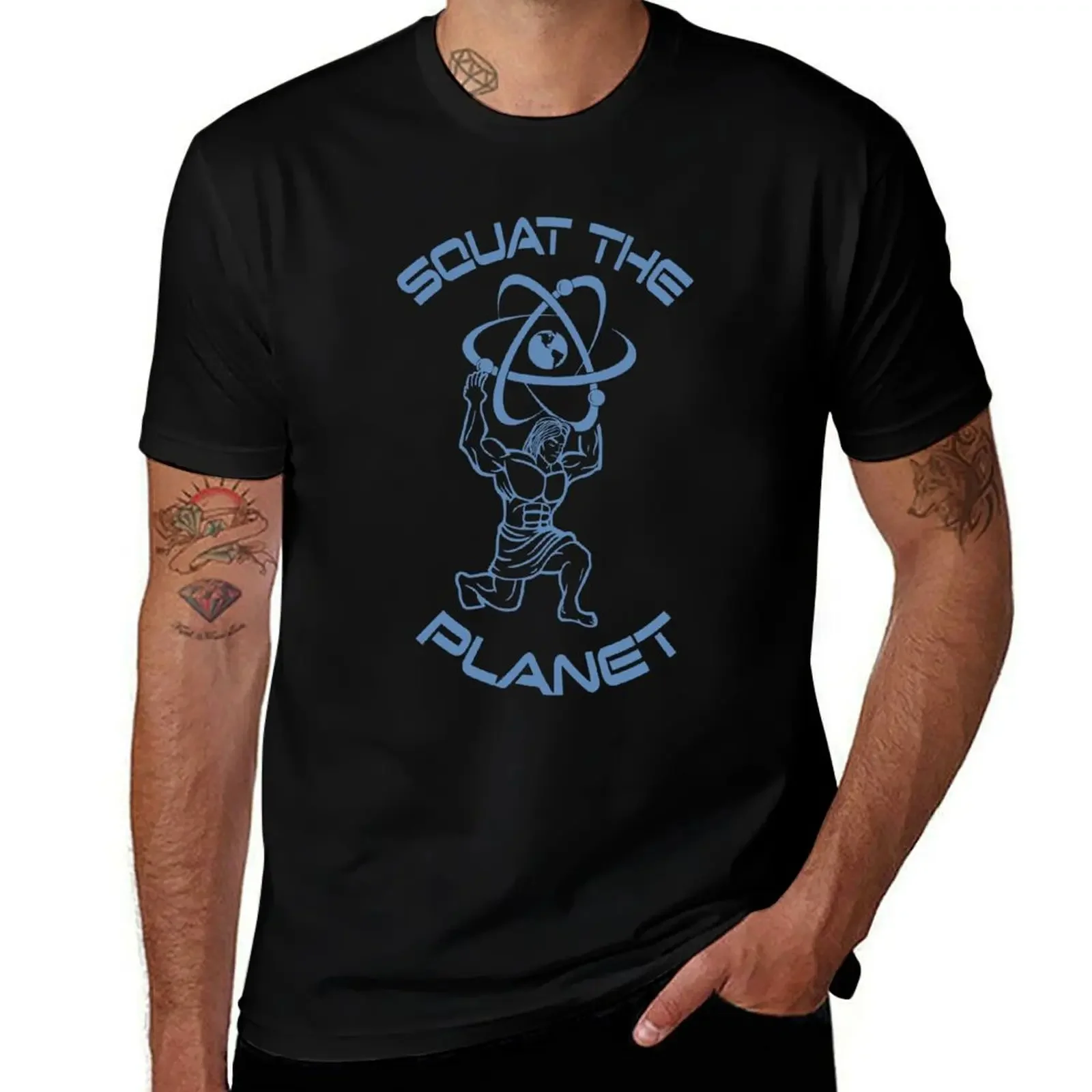 Squat the Planet ATF Blue T-Shirt anime tshirt oversized t shirt animal prinfor boys oversizeds fruit of the loom mens t shirts