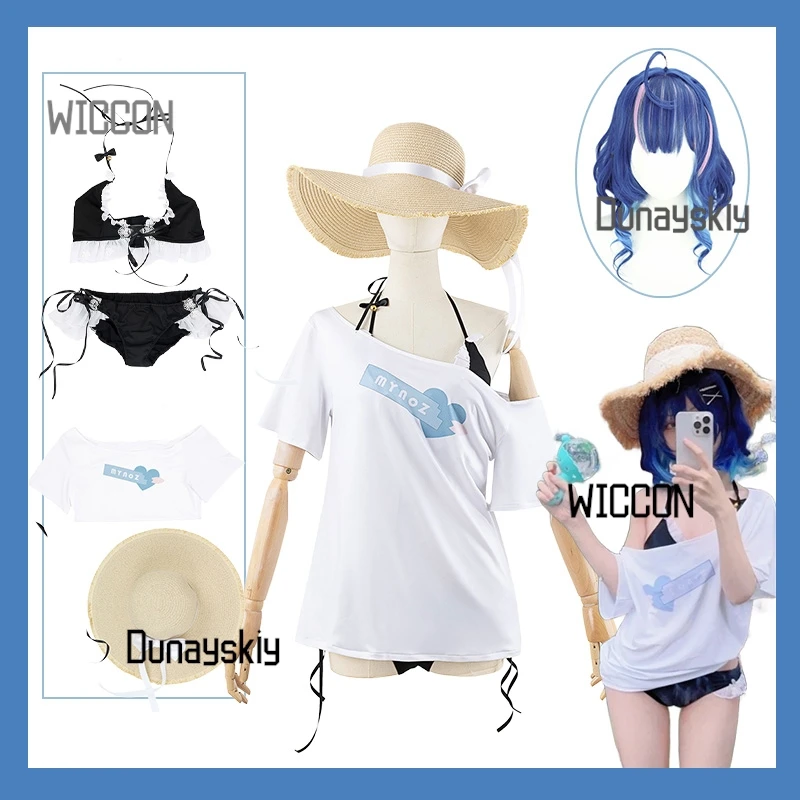 VTuber Amane Tama Amiya купальник комплект для косплея купальник парик аниме игровой наряд для летней пляжной вечеринки Хэллоуин удобства