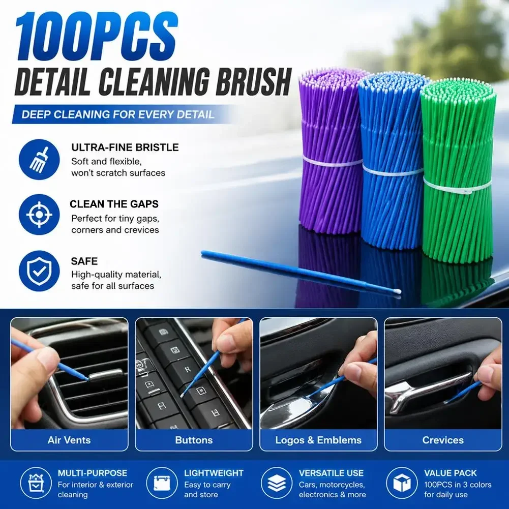 100pcs Paint Brushes Paint Touch-up Dentistry Pen Car Applicator Stick Once-only Use Automobile Pen Cleaning Stick Paint Brushes