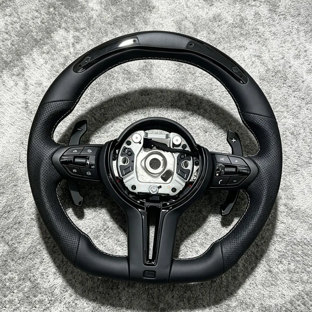 For BMW F07 F01 F10 F15 F31 F32 F36 F20 F26 E92 F80 F90 E60 X6 E71 X5 E70 M3 M4 M5 M6 LED Leather M Sport Steering Wheel view 3