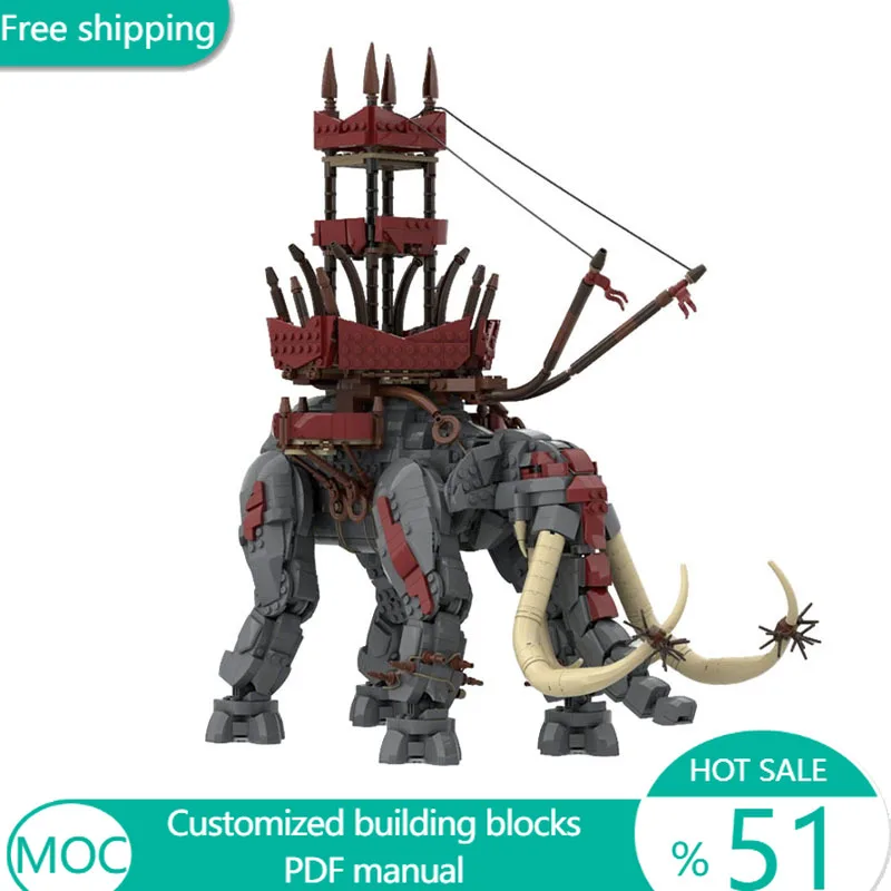 2095 PCS Star Battle Fighting Mammoth MOC Customize Modular Building Block Model Creative Design Design DIY Toy Birthday Gift