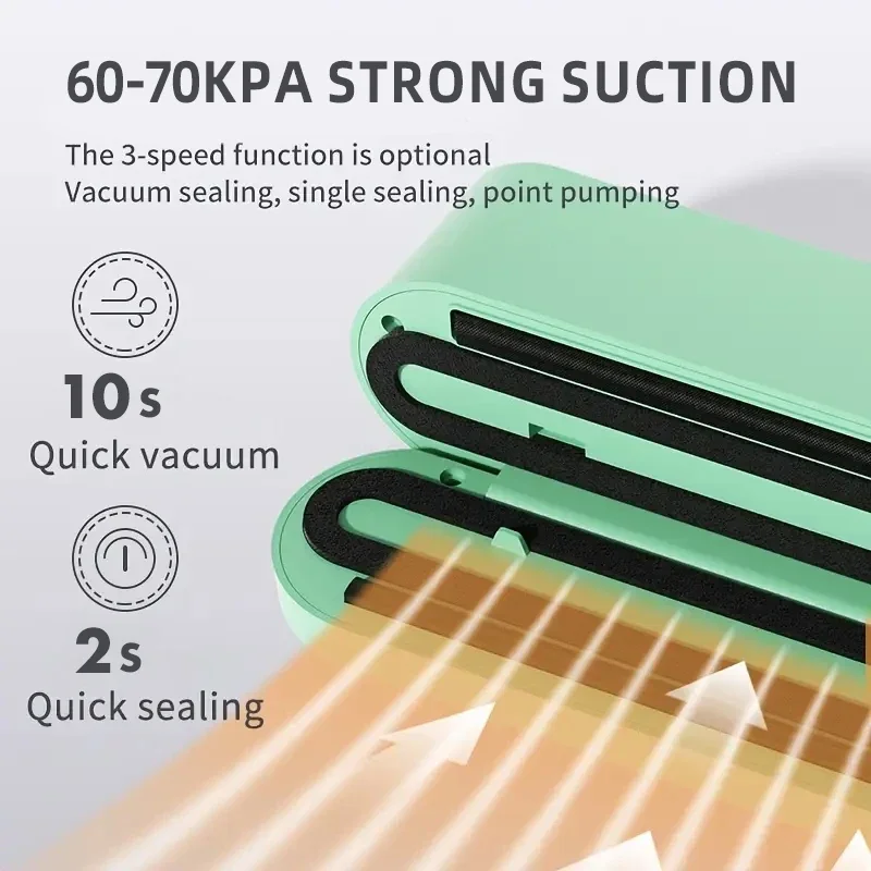 ماكينة تفريغ الهواء الأوتوماتيكية اللاسلكية الصغيرة المحمولة للاستخدام المنزلي ماكينة تغليف المواد الغذائية الصغيرة ماكينة سدادة بلاستيكية