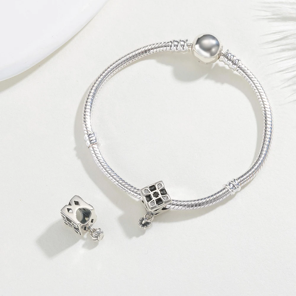 

Очаровательные шахматные украшения из стерлингового серебра 925 пробы 2025 года, оригинальные браслеты, женские модные украшения, праздничные подарки