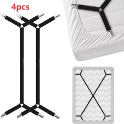 4Pcs Fastener Bed Sheet Clips Mattress Cover Blankets Holder Home Textiles Organize Gadgets Elastic Bed Sheet Grippers Belt