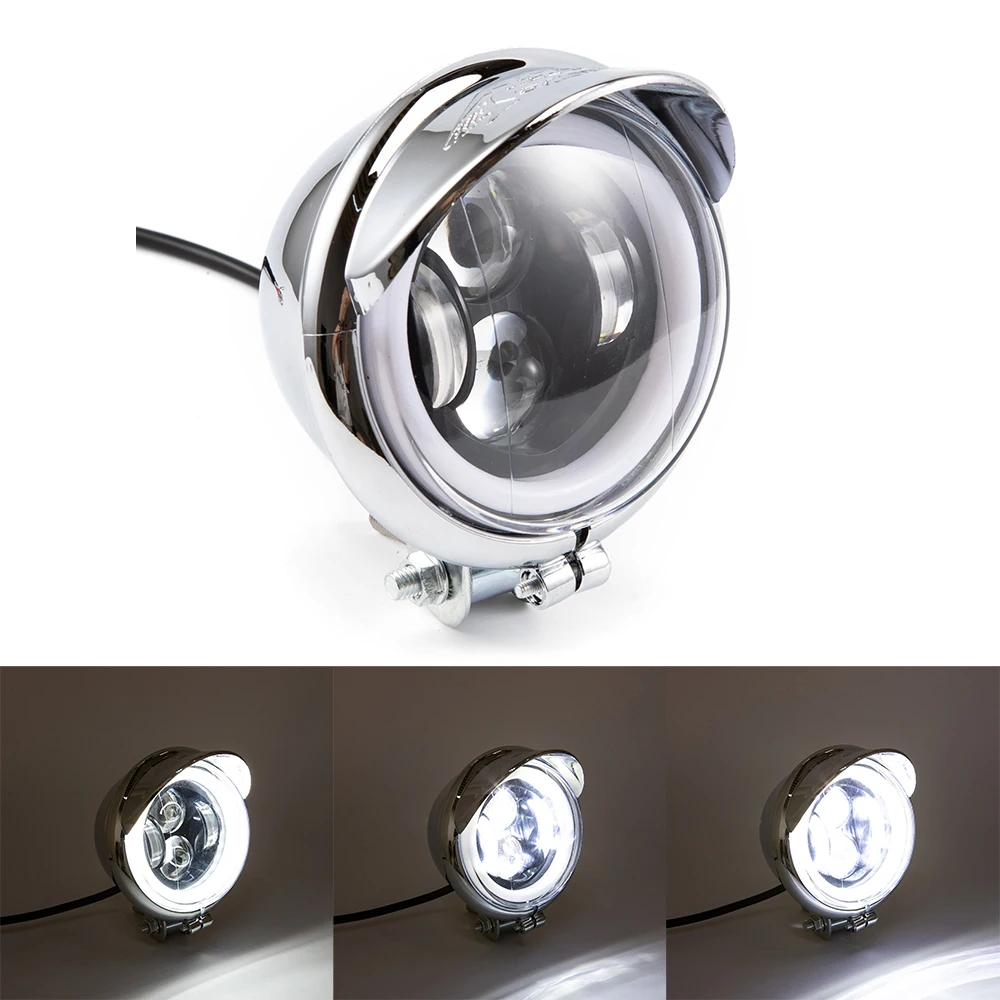 

Motorcycle Vintage Custom Headlight Lighting High Low Beam Lamp Headlamp For Harley Old School Chopper Bobber Cafe Racer