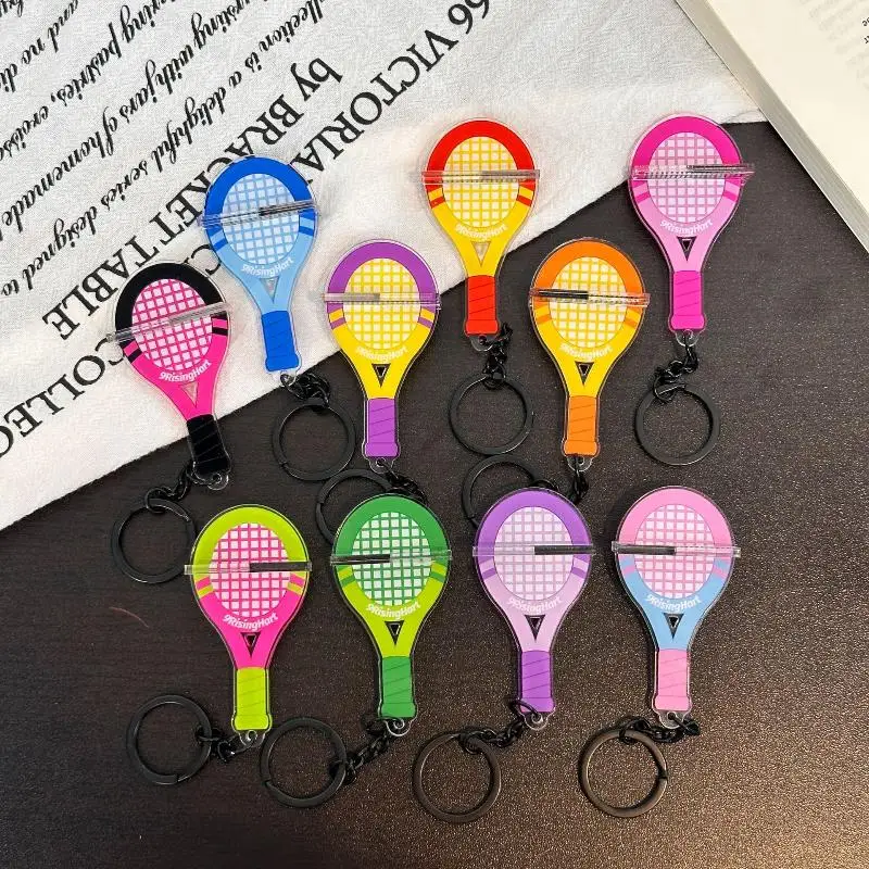 Leichter Mini-Acryl-Pickleball-Schläger-Schlüsselanhänger, leuchtend mehrfarbig, robuster Schlüsselring für Autoschlüssel-Ornament, kleines Geschenk – Detail 7