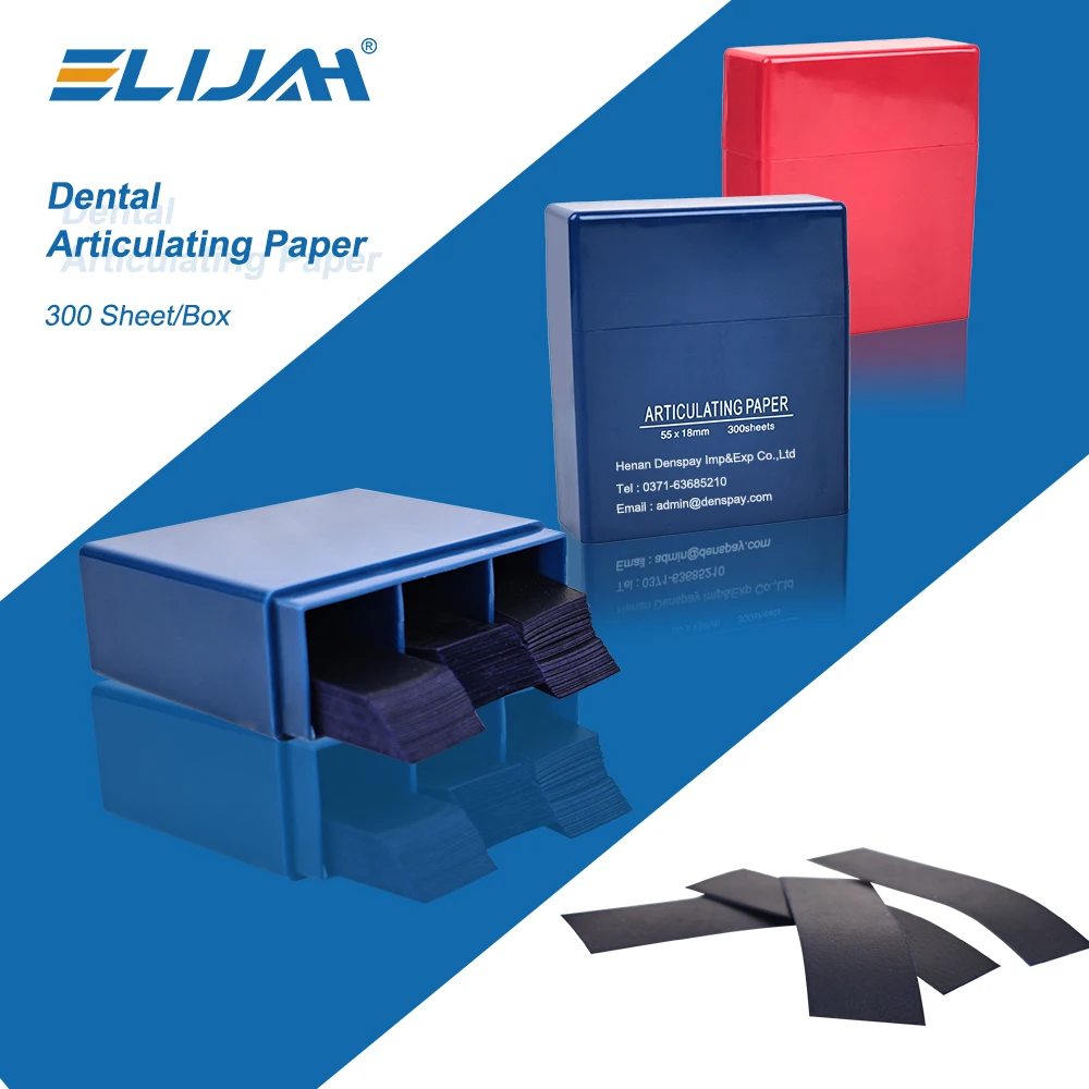 

ELIJAH 300 Sheets Dental Articulating Paper 55*18mm Blue Red Double-sided Bite Strips Oral Teeth Whitening Material Dental Tools