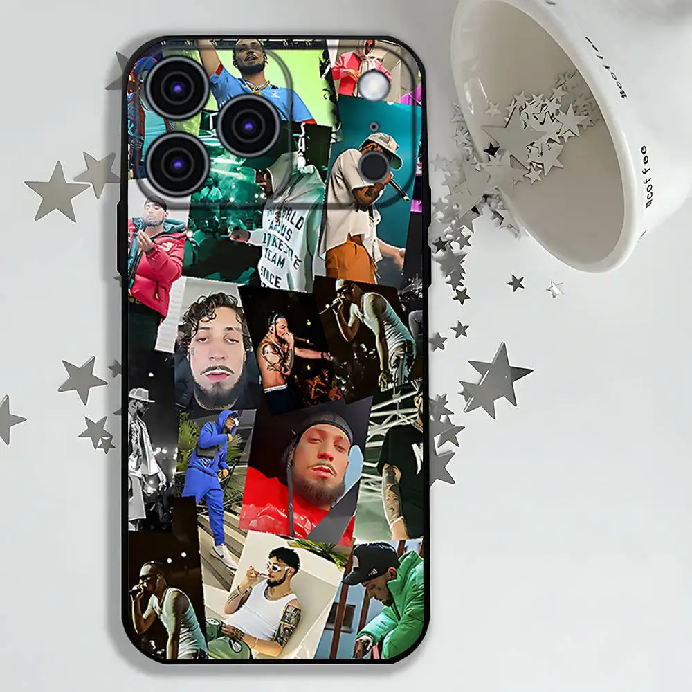 Funda de teléfono para iPhone 17,16,15,14,13,12,11,Pro,Max,Plus,E,Air,Mini funda protectora SINGER Jc Reyes Tour negra