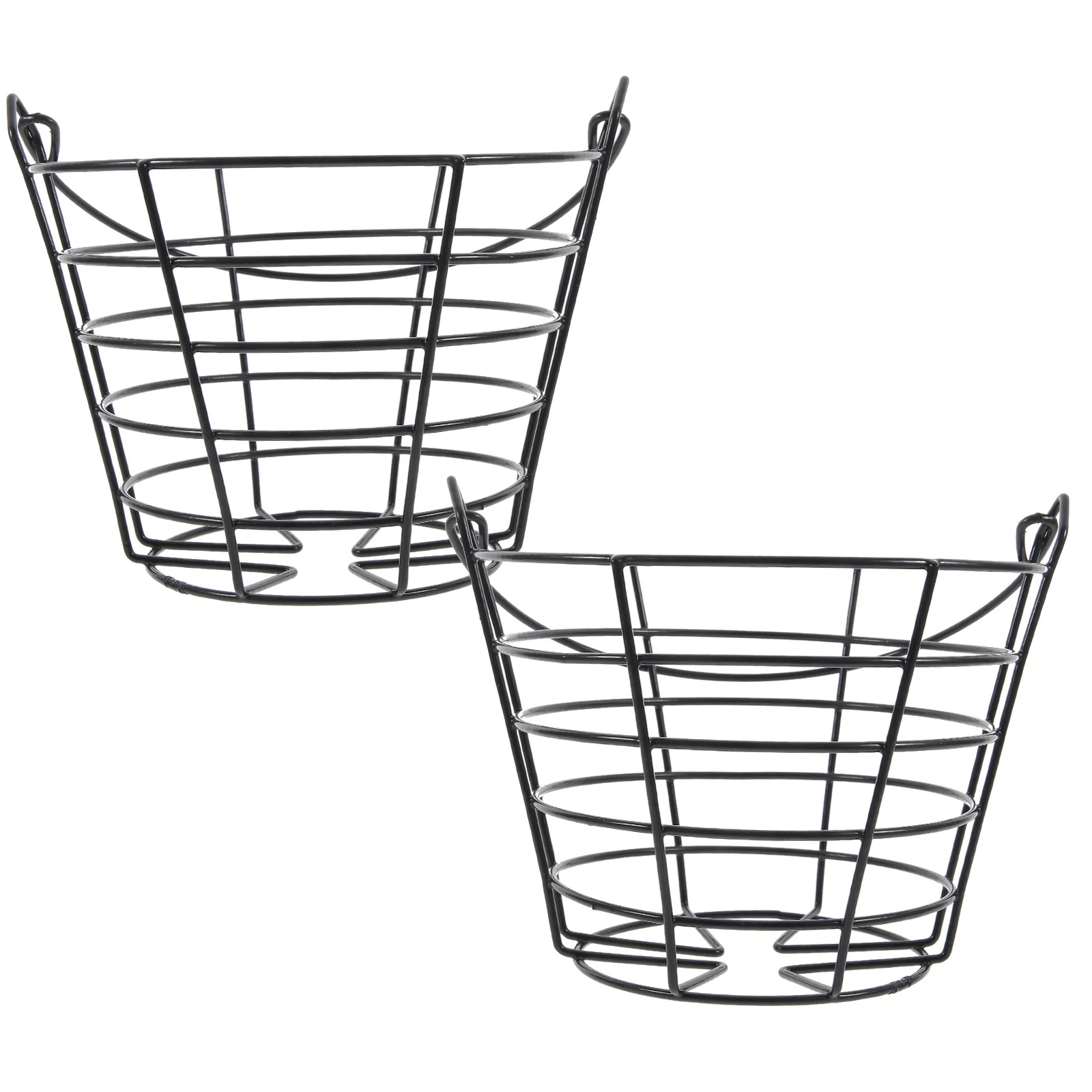 

2pcs Golf Ball Storage Basket Iron Metal Basket For Outdoor Practice Large Capacity Ball Container Round Drainage Design