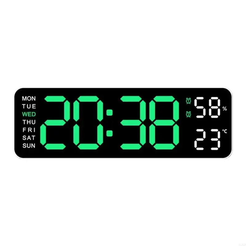 NONE 62 Große digitale Wanduhr 9 -Zoll -LED -Wecker Großbildscheibe Kalendertemperatur 3