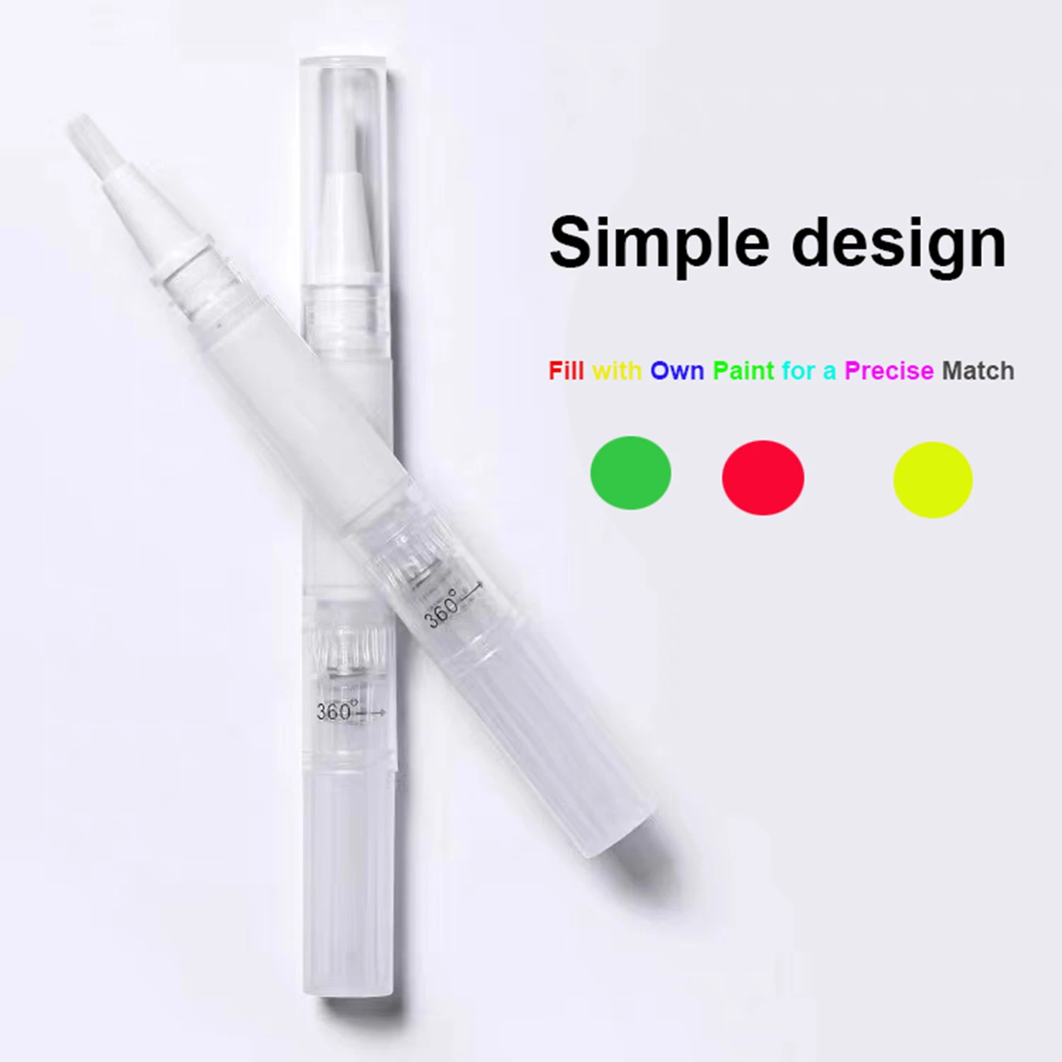 Touch-Up Paint Pen - Refillable Paint Brush Pens - Touch-Up Paint Pens for Walls, Window, Wood Fillable Paint W/Any Paint Types