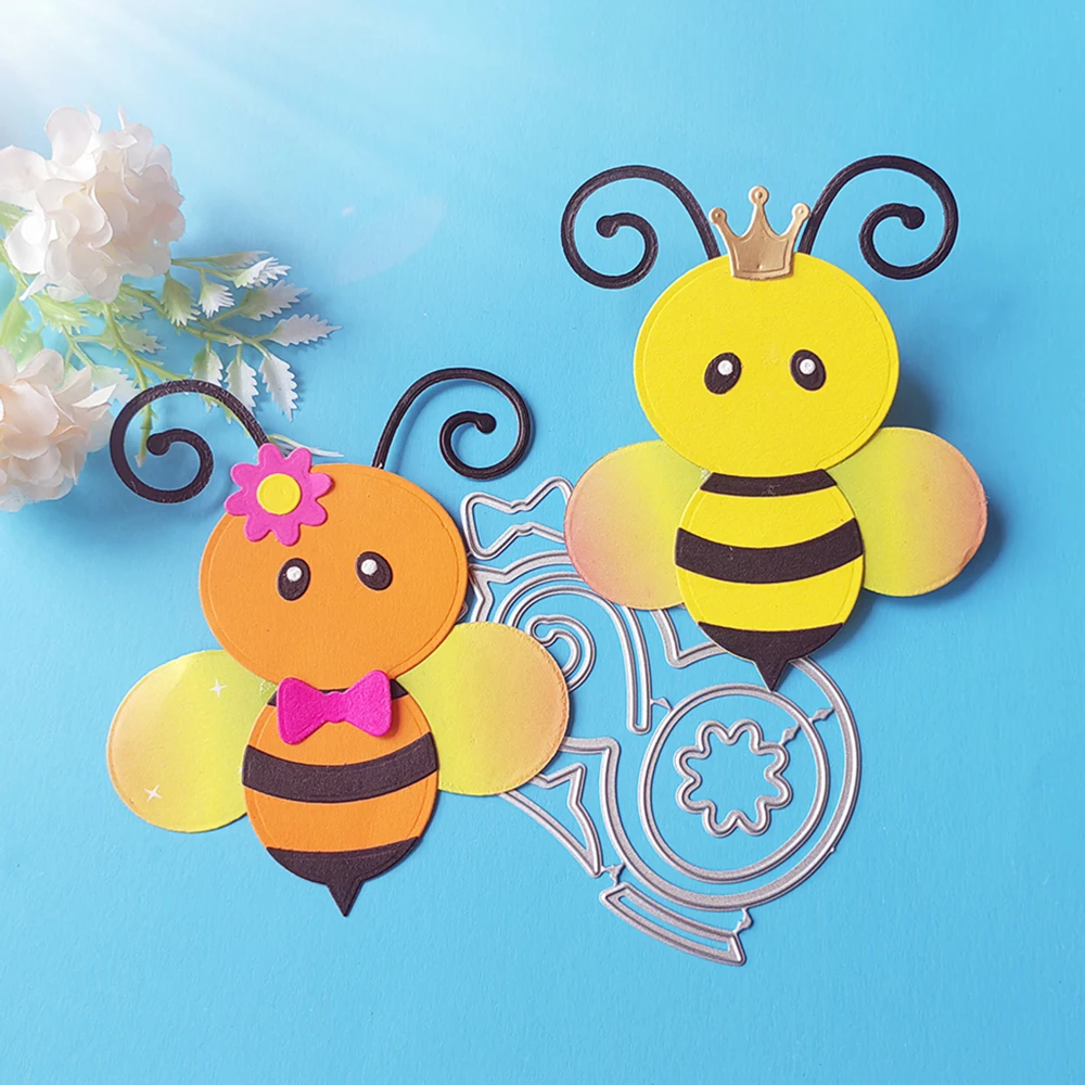 New bee metal cutting dies with crown DIY scrapbook card photo album decoration embossing crafts