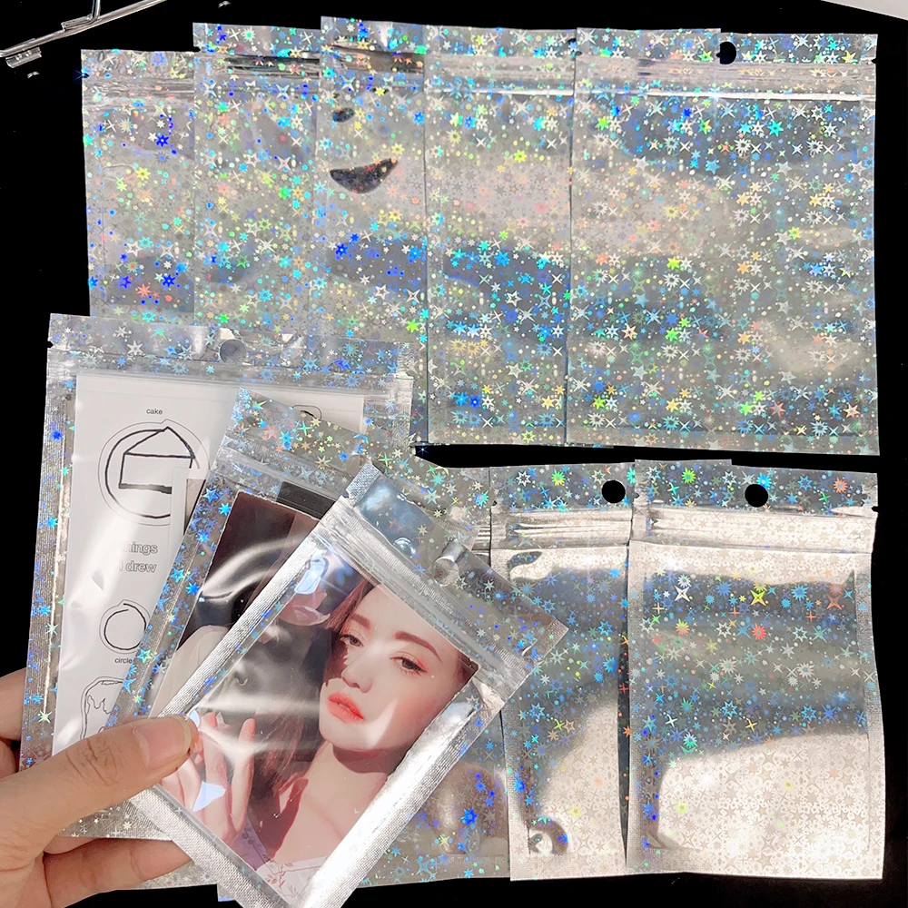 50/30/10Pcs Shining Star Kpop Photocard Storage Holder Pouch Waterproof Zipper Bag Bling Card Sleeve Idol Photo Cards Protector image 2