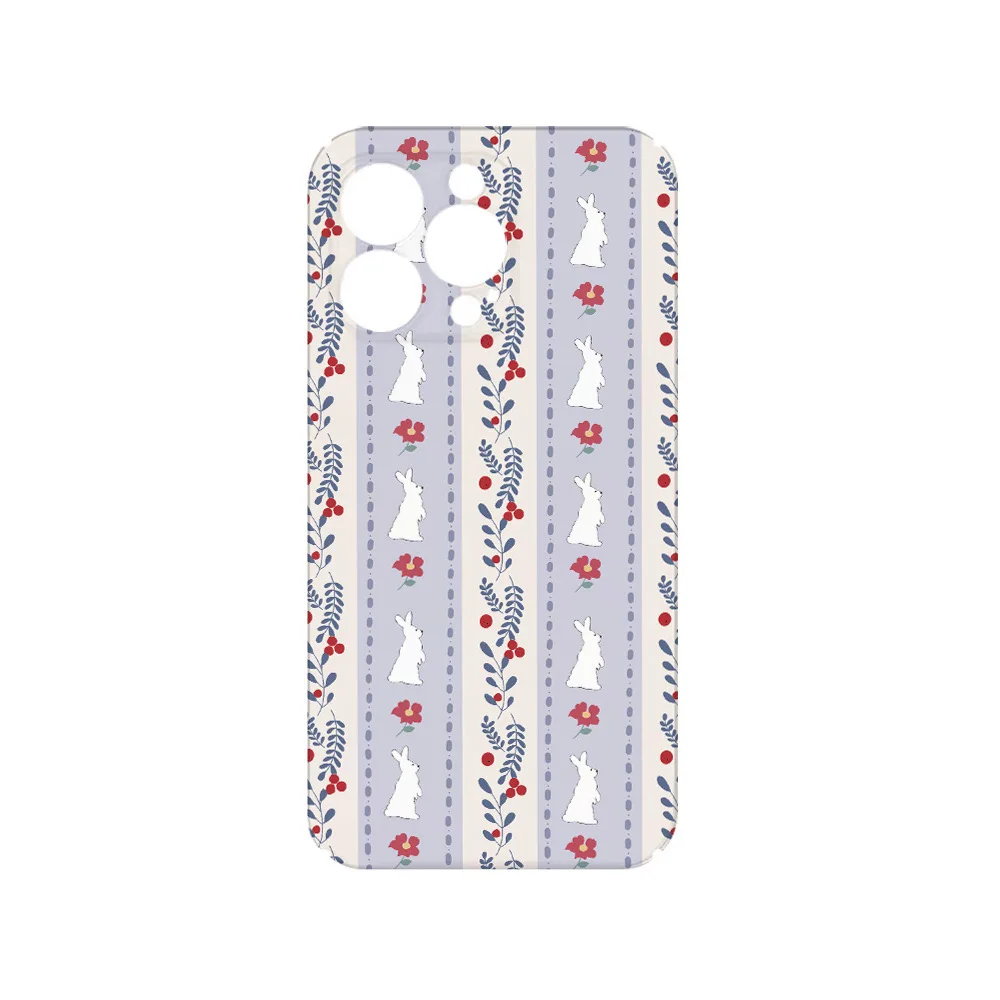 Korean Ins Purple Floral Rabbit Phone Case for IPHONE 15PRO MAX 14 13 12 11 PRO Plus 11Acrylic TPU Two in One Mobile Phone Cases