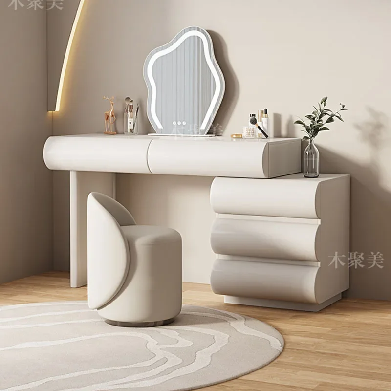 الغرور منضدة الزينة بغرفة النوم مرآة الغرور المنظم الأبيض جواهر خلع الملابس الأبيض Tocador Maquillaje أثاث غرفة نوم #3