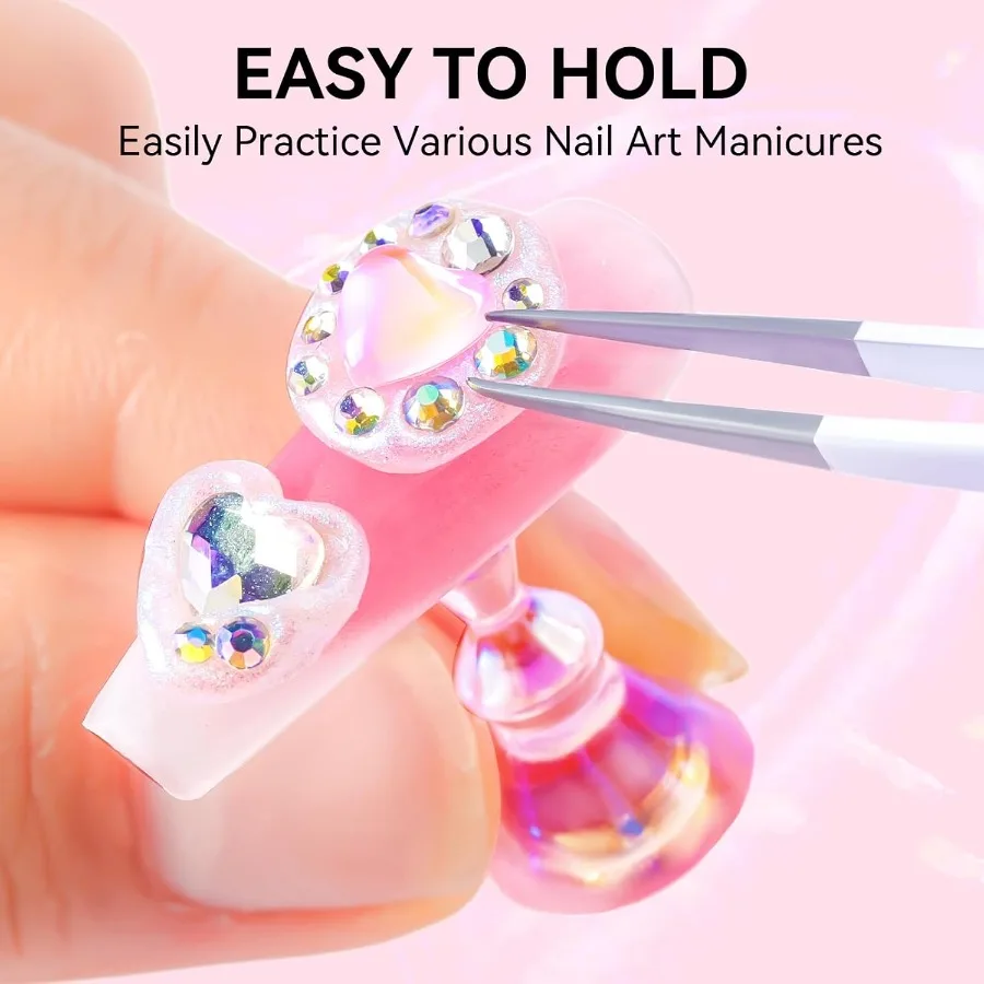 Nail Stand for Press On Nails Display Practice Art Magnetic Fake Nail Holder for Painting Nails Stand for False Nail Designs wi