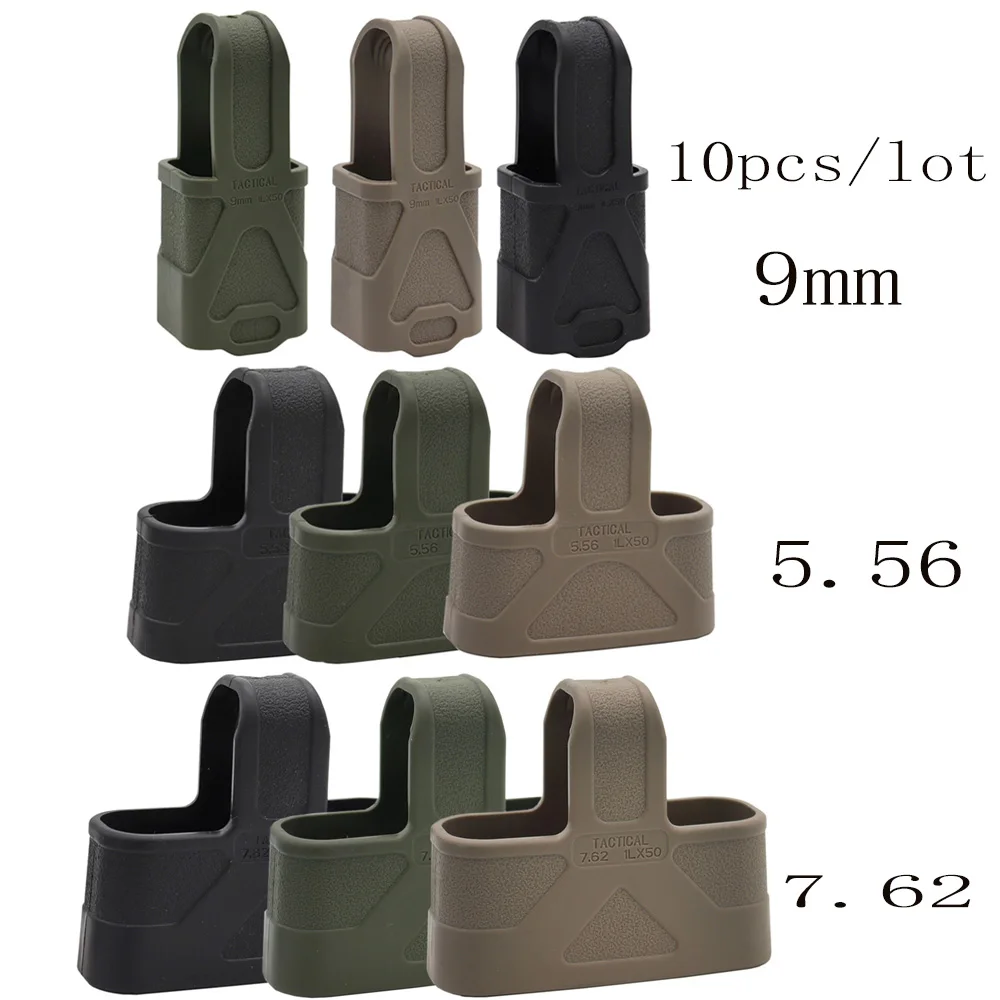 10pcs/lot Tactical 9mm 5.56 7.62 NATO Magazine Rubber Cage Mag Fast Rubber Loop For Glock M4 M16 AK Series Hunting Accessories