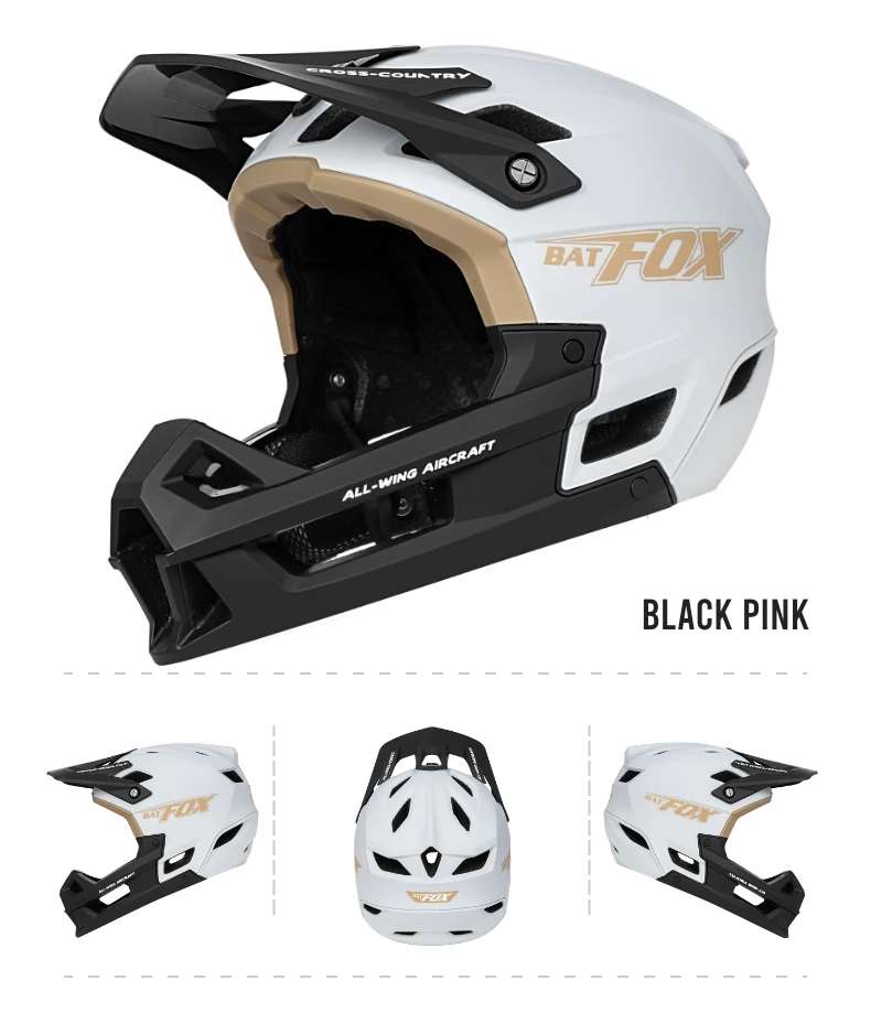 BATFOX Full Face Mountainbike Helm Offroad-Zertifizierung Sicherheit MTB Casco Fahrrad Integral geformte Reiten Fahrradhelme – Detail 11