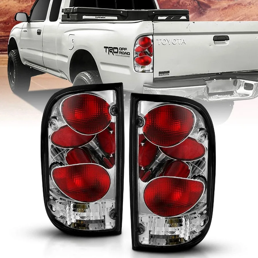 

For 19952000 Tacoma OE Chrome Replacement Tail Lights with Bulb Harness Assembly Set Includes Passenger and Driver Side Durabl