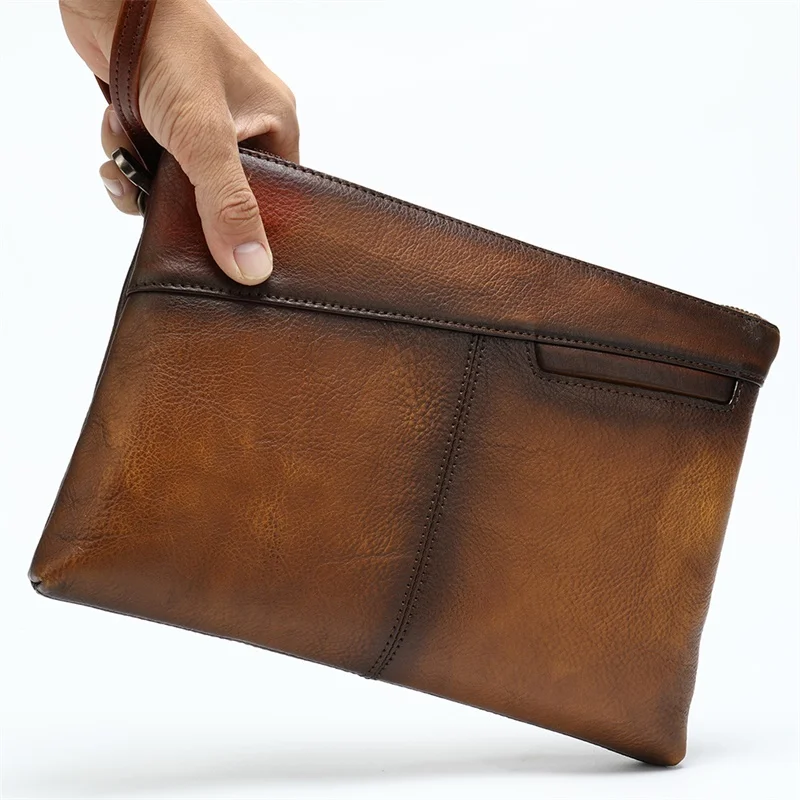 Luxury Men's Day Clutches For Men Clutch Bag Genuine Leather Wallet Male Leather Card Holder Handbag For Men Money Bags