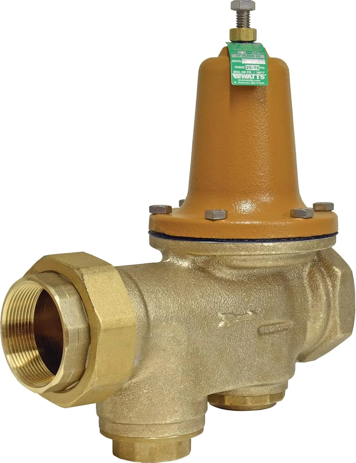 Lead-Free Cast Copper Silicon Alloy Water Pressure Reducing Valve, NPT Female Union x NPT Female