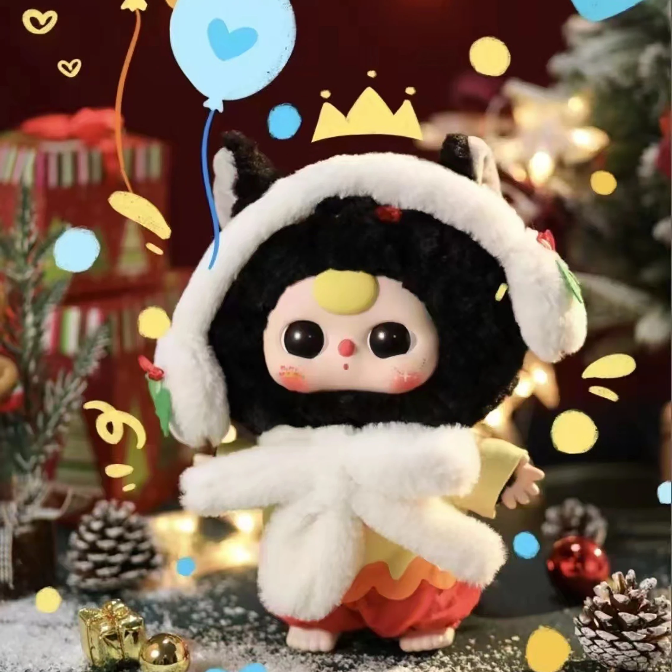 Baby Three Merry Christmas Series 400% Plush Blind Box Toys Mystery Box Kawaii Model Vinyl Doll Christmas Gift Collection