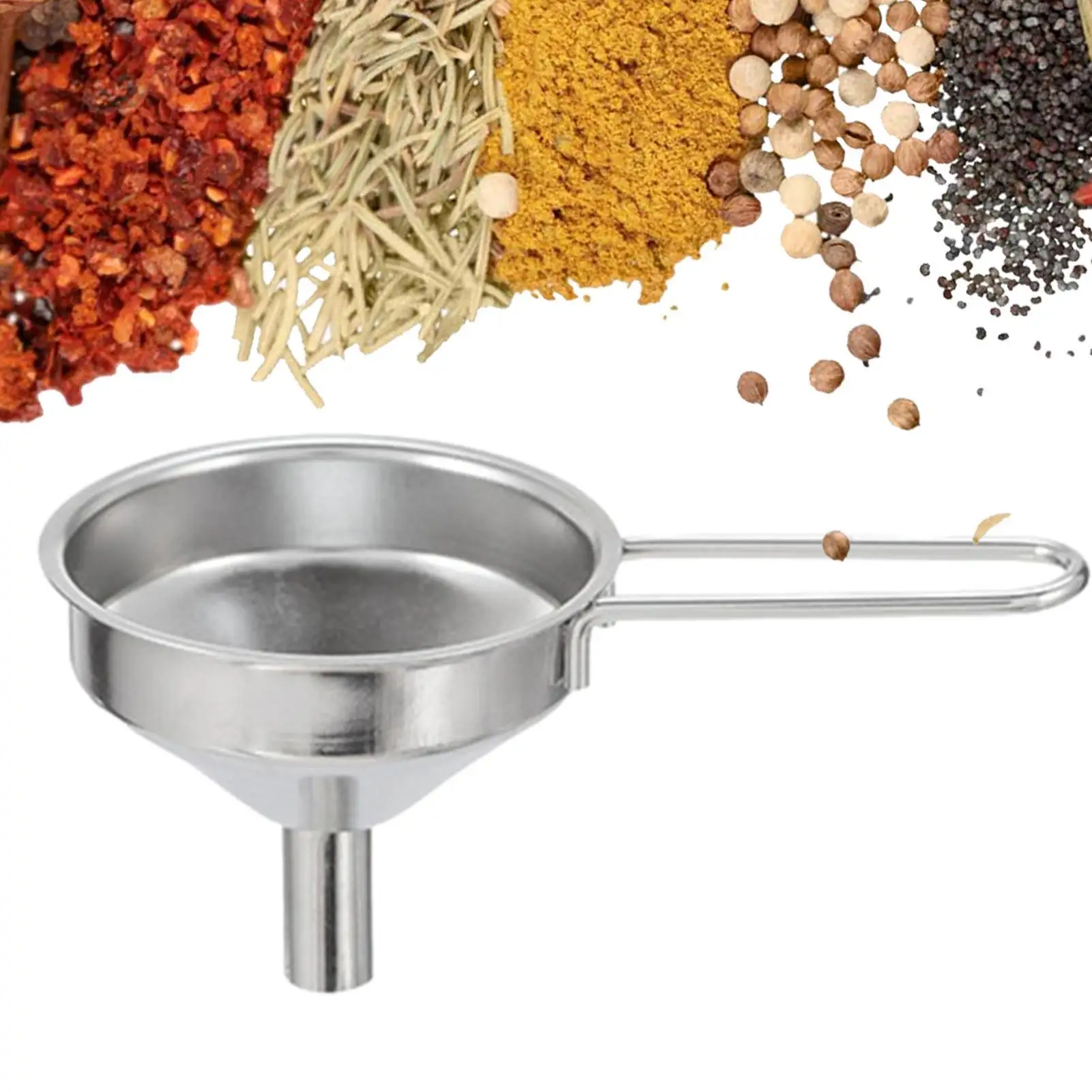Small Metal Funnel Kitchen Small Funnel Liquor Flask Funnels Long Handle Hangable Metal Kitchen Funnel for Filling Flasks