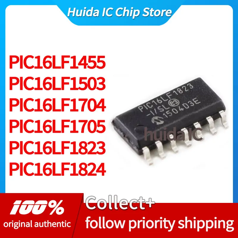 PIC16LF1455 PIC16LF1503 PIC16LF1704 PIC16LF1705 PIC16LF1823 PIC16LF1824-I/SL Placa de evaluación