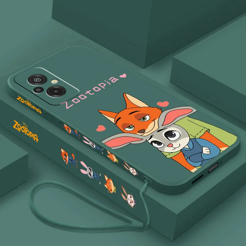 Disney Zootopia Liquid Left Rope Phone Case For Redmi 6 7 8 9 10 11 12 13 K30 40 50 60 AT X A1 Ultra Pro Shell Soft Cover Capa