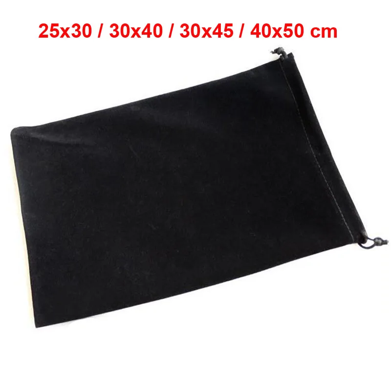 1 Piece Large Capacity 25x30 30x40 40x50 cm Big Black Drawstring Velvet Bag For Christmas Wedding Party Gift Packaging Pouch