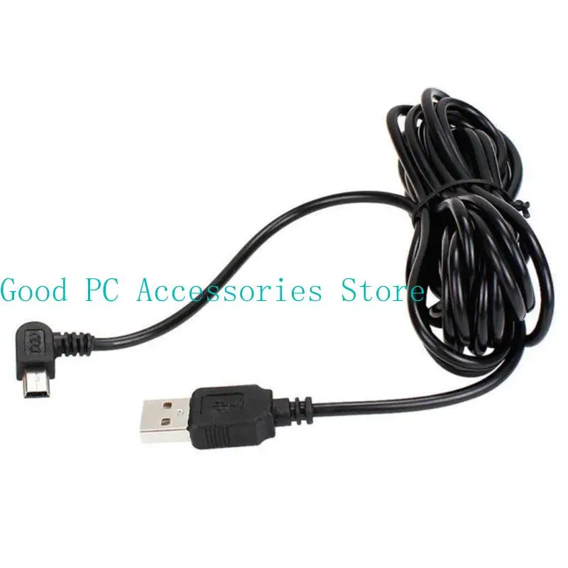 R53C 3.5M USB Tipo-A a Mini Cable carga ángulo recto 5pin para GPS MP3 MP4 Tableta