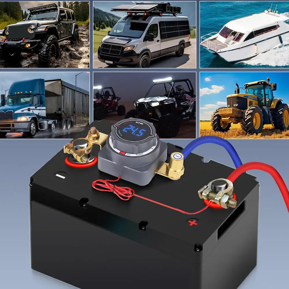 

Top Post Battery Disconnect With Voltmeter DC 5-80V On Off Kill Power For Marine Boat RV Car Truck Camper Tra X8A4